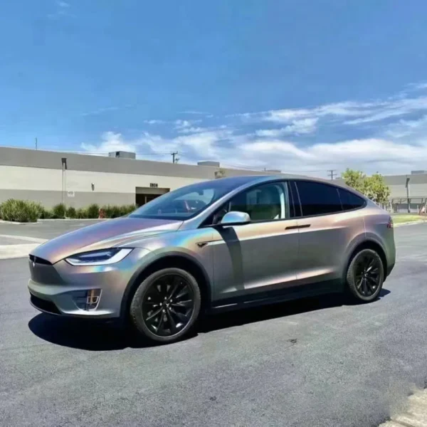 Gloss Iridescent Silver Car Wrap Colors - Image 9