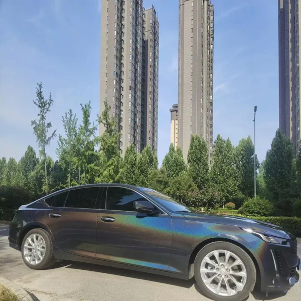 Matte Iridescent Black Car Wrap - Image 2