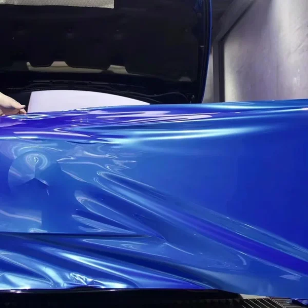 Gloss Liquid Metallic Olympic Blue Vinyl Wrap (PET Liner) - Image 5