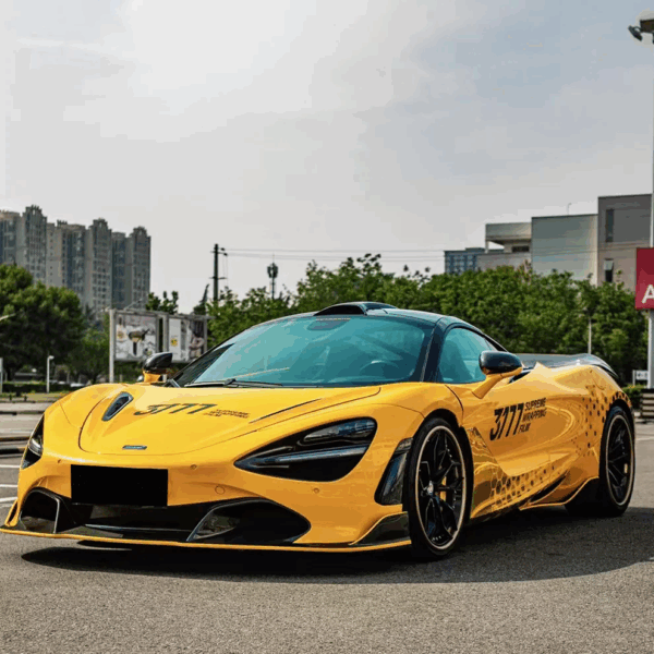 Gloss Metallic Yellow Vinyl Wrap (PET Liner) - Image 3