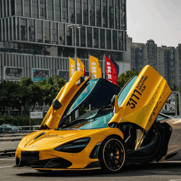 Gloss Metallic Yellow Vinyl Wrap (PET Liner) - Image 5
