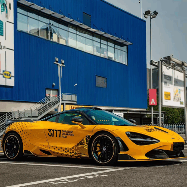 Gloss Metallic Yellow Vinyl Wrap (PET Liner) - Image 2