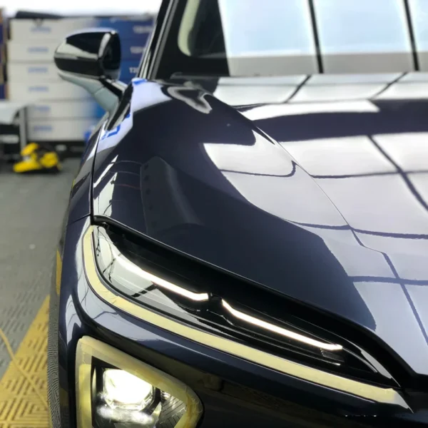 Gloss Metallic Njstar Blue Vehicle Wrap (PET Liner) - Image 2