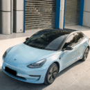 Gloss Metallic Porsche Ice Blue Vehicle Wrap (PET Liner)