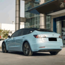 Gloss Metallic Porsche Ice Blue Vehicle Wrap (PET Liner)