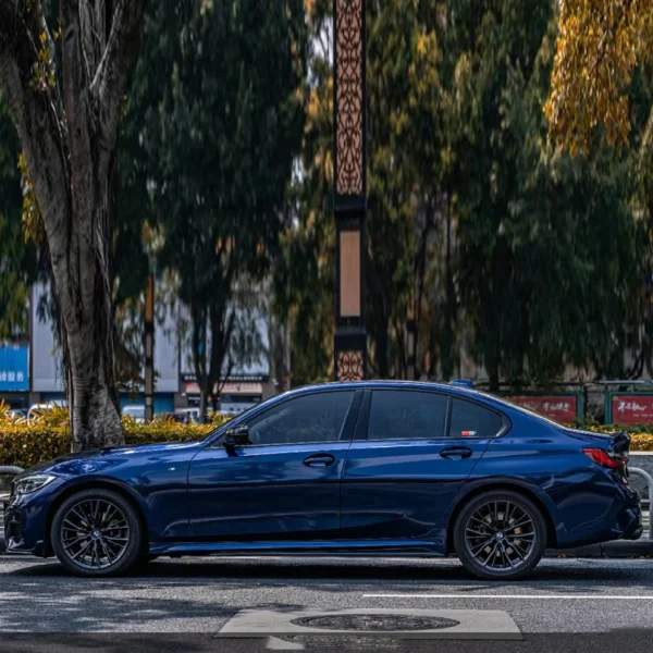 Gloss Metallic BMW Blue Vehicle Wrap (PET Liner) - Image 2