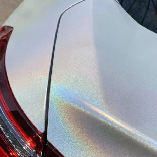 Matte White Iridescent Car Wrapping Film - Image 4