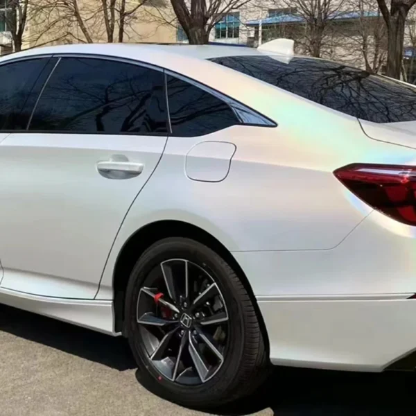 Matte White Iridescent Car Wrapping Film - Image 6