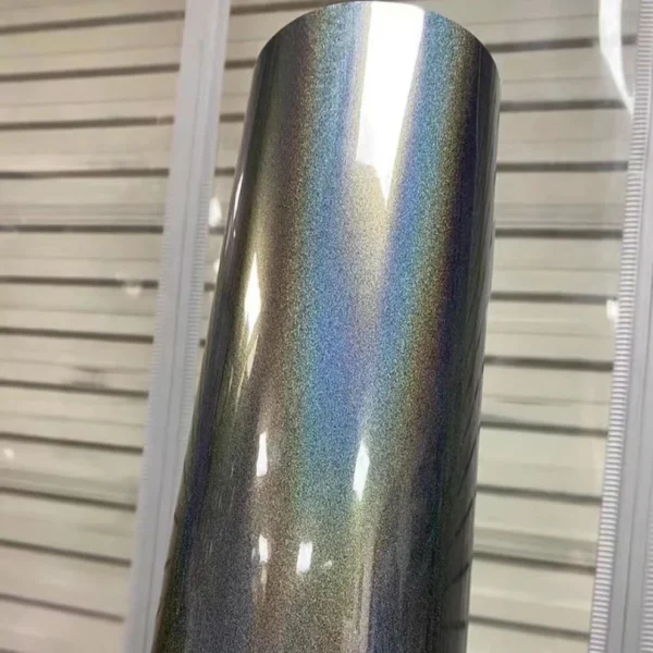 Gloss Iridescent Laser Brown Grey Car Wrap - Image 4