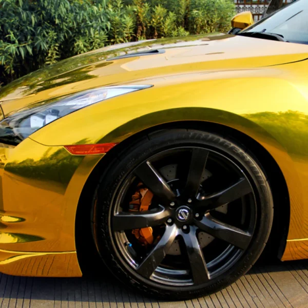 Mirror Chrome Gold High Stretch Vinyl Wrap - Image 5