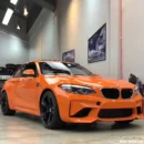Super Gloss Flame Orange Vinyl Wrap Car (PET Liner)