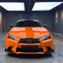 Super Gloss Flame Orange Vinyl Wrap Car (PET Liner)