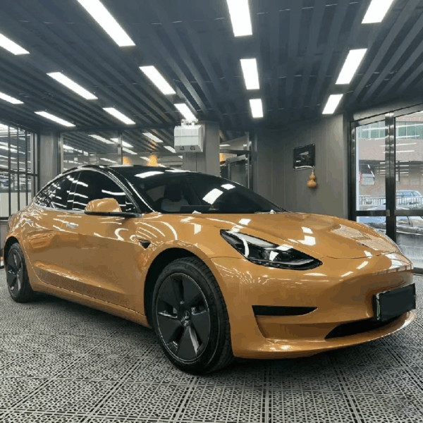 Gloss Aramel Brown Car Wrap (PET Liner) - Image 2