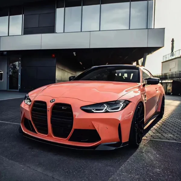 Super Gloss Orange Vinyl Wrap Car (PET Liner) - Image 4