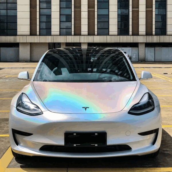 Iridescent Holographic Laser White (PET Liner) - Image 3