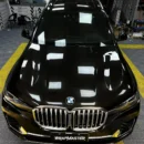 Gloss Metallic Black Gold Vehicle Wraps (PET Liner)