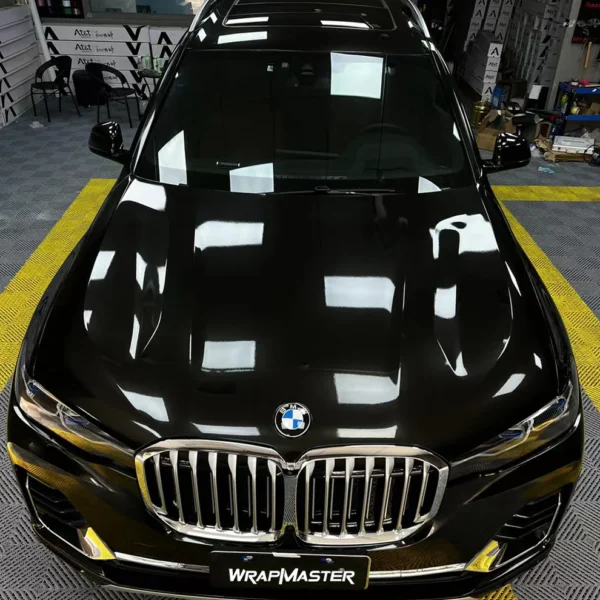 Gloss Metallic Black Gold Vehicle Wraps (PET Liner) - Image 2