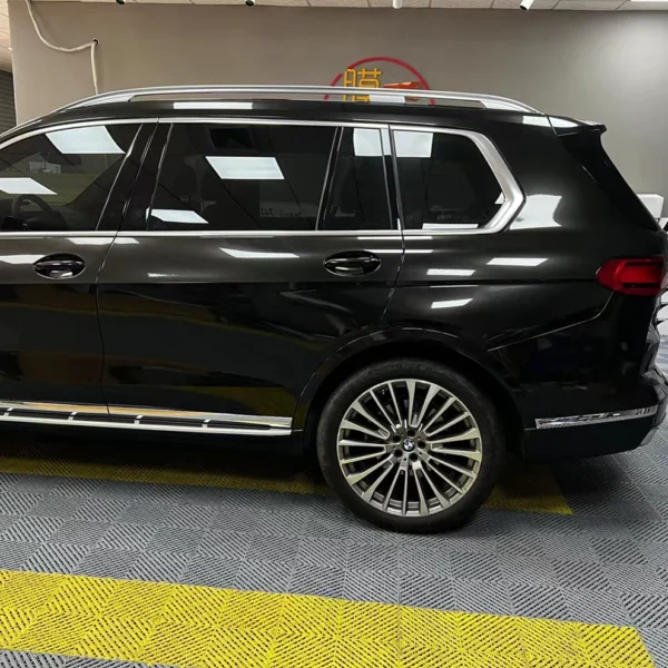 Gloss Metallic Black Gold Vehicle Wraps (PET Liner) - Image 4