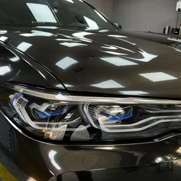 Gloss Metallic Black Gold Vehicle Wraps (PET Liner) - Image 5