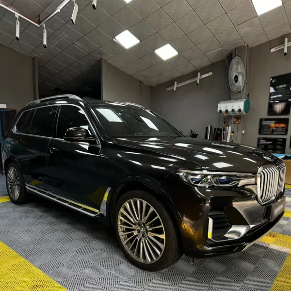 Gloss Metallic Black Gold Vehicle Wraps (PET Liner) - Image 3