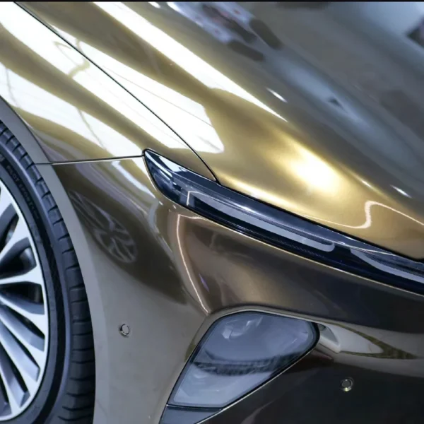 Gloss Paint Metallic Midnight Gold Car Wrap - Image 3