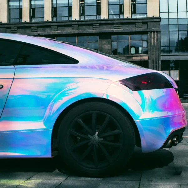 Rainbow Chrome White Vinyl Wrap - Image 3
