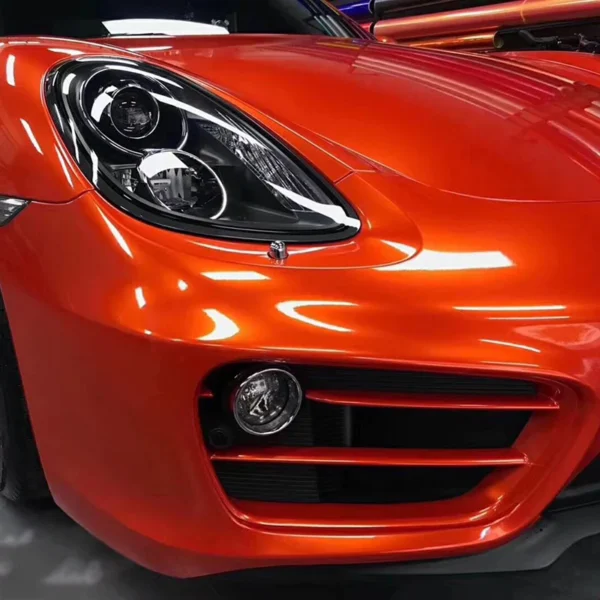 Gloss Metallic Orange Car Wrap - Image 3