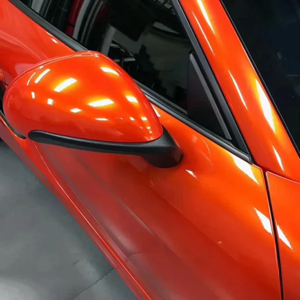 Gloss Metallic Orange Car Wrap - Image 2