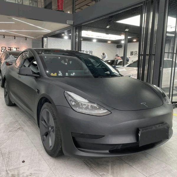 Matte Metallic Black Vinyl Wrap (PET Liner) - Image 5