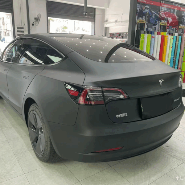 Matte Metallic Black Vinyl Wrap (PET Liner) - Image 3