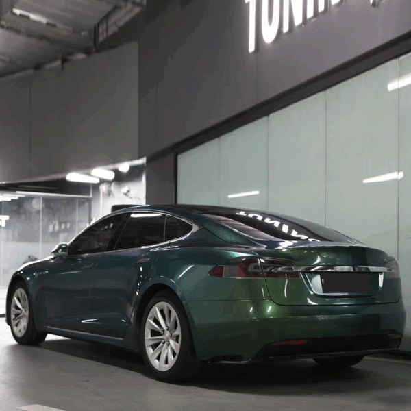 Diamond Chameleon Green Gold Car Wrap - Image 4