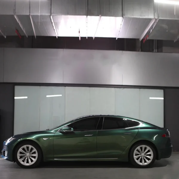 Diamond Chameleon Green Gold Car Wrap - Image 6