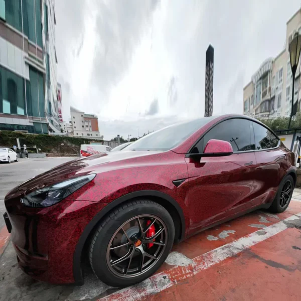 Forged Carbon Red Texture Vinyl Wrap (PET liner) - Image 4