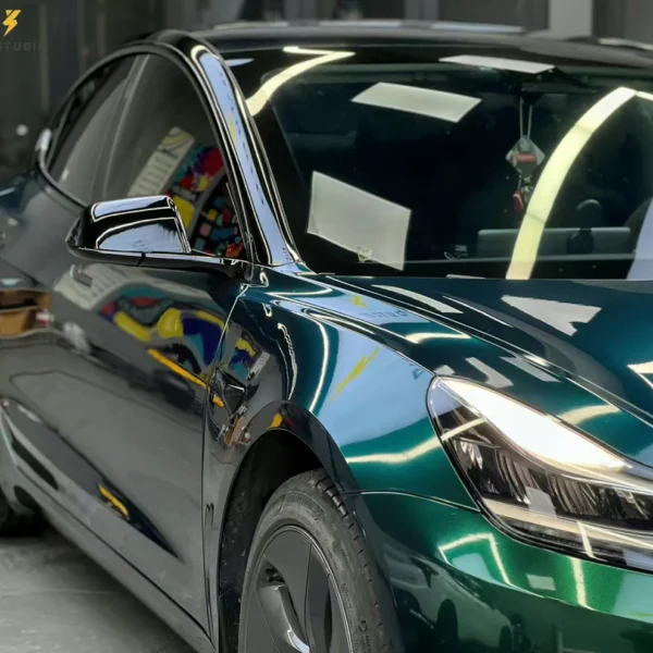 Gloss Heavy Metal Emerald Green Car Wrap - Image 4