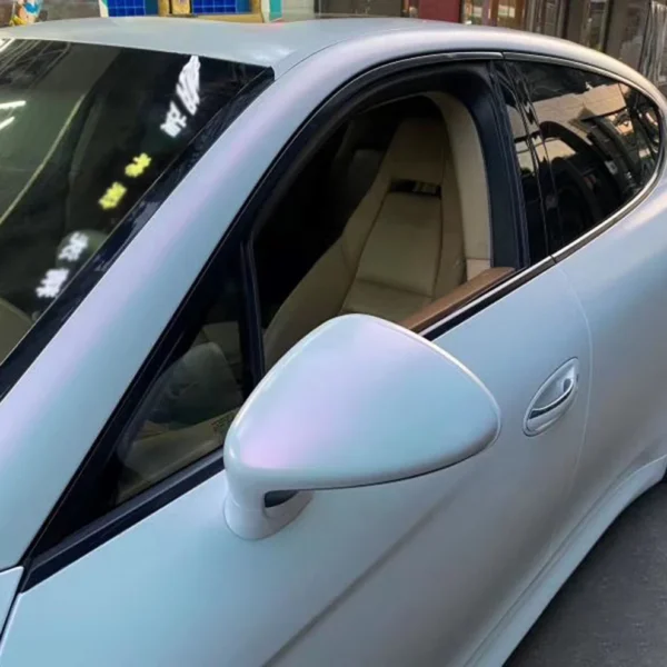 Gloss White Pink Chameleon Car Vinyl Wrap - Image 3