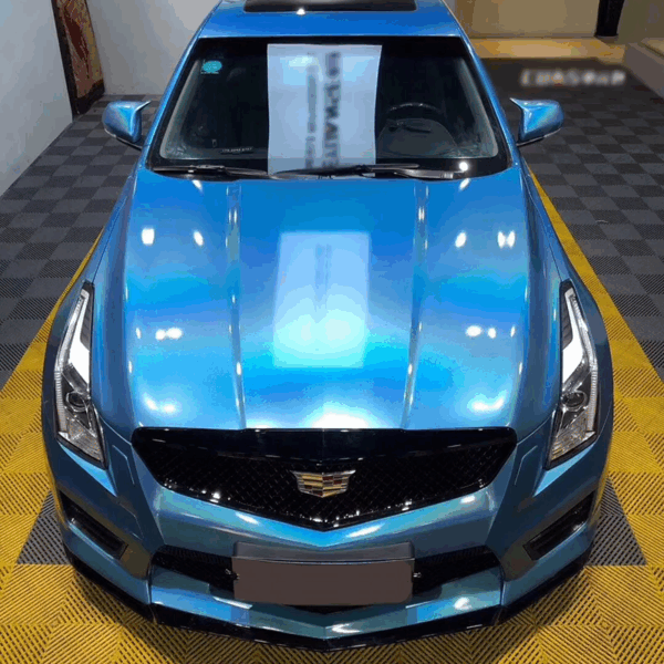 Gloss Iridescent Blue Car Wrap - Image 5