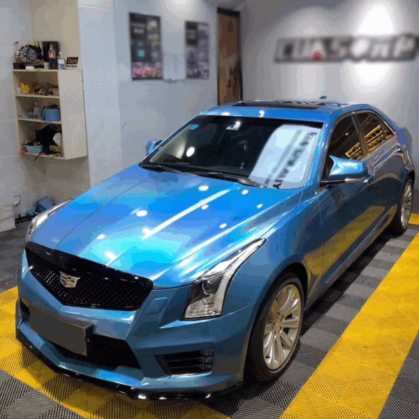 Gloss Iridescent Blue Car Wrap - Image 4