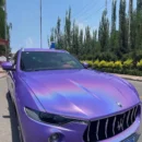 Gloss Iridescent Laser Light Purple Wrap