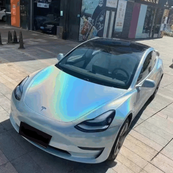 Gloss Iridescent Sea Blue Vinyl Stickers - Image 4