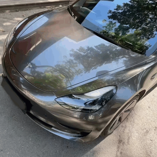 Gloss Liquid Metallic Grey Vinyl Wrap (PET Liner) - Image 4