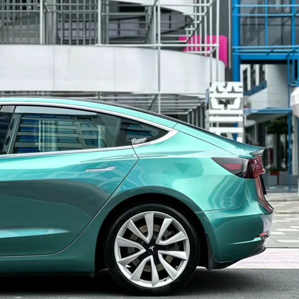 Liquid Metallic Peacock Green Car Wrap - Image 3