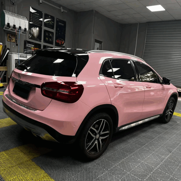 Glossy Rouge Pink Wrap Auto Wrappen (PET Liner) - Image 2