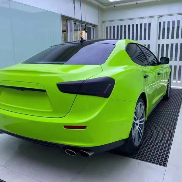 Glossy Crystal Apple Green Vinyl Wrap PET Liner - Image 4