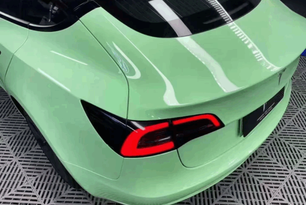 Glossy Crystal Haze Green Wrap Vinyl PET Liner - Image 2