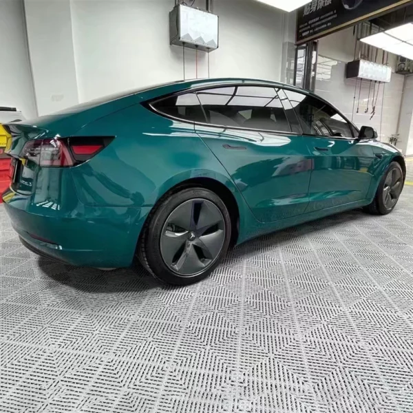 Glossy Crystal Audi Hell Green Vinyl Wrap PET Liner - Image 2