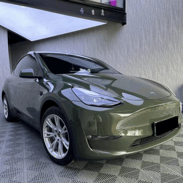 Gloss Aurora Green Car Vinyl Wrap (PET Liner) - Image 3
