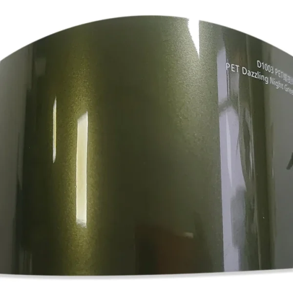 Gloss Metallic Dazzling Night Green Vehicle Wrap (PET Liner)