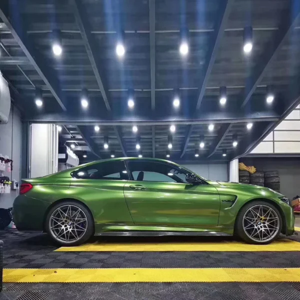 Gloss Metallic Mamba Green Car Vinyl Wrap (PET Liner) - Image 2