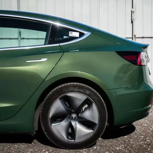 Gloss Metallic Dazzling Night Green Vehicle Wrap (PET Liner) - Image 3