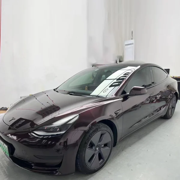 Gloss Metallic Tourmalie Red Vinyl Car Wrap (PET Liner) - Image 2
